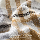 EVERGRACE Plaid Chenille Throw Blanket for Couch, Super Soft Cozy Decorative Farmhouse Plaid Throw with Tassels, Lightweight Chenille Knit Throw for Bed Sofa Gift Home Decor, Grey & Beige 50"x60" EverGrace