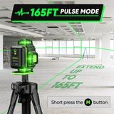 Laser Level 360 Self Leveling with Tripod, Elikliv 4D Laser Level, 165Ft Green Laser Level Lines Tool, 4x360° Cross Line Laser for Construction, Floor Elikliv