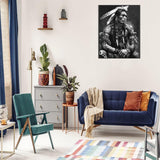 JXAVAXDE American Native Indian Man Black and White 5D Diamond Art Painting for Adults Full Drill Round Diamond Paint by Number Kits for Beginners Gems Cross Stitch for Wall Decor 12x16 inch JXAVAXDE