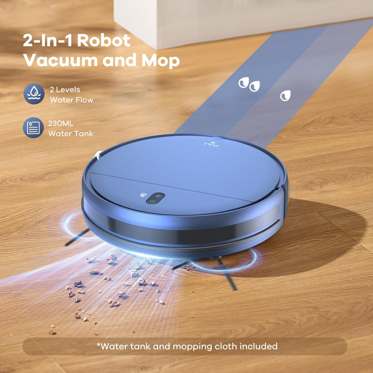 ZCWA Robot Vacuum and Mop Combo, 2 in 1 Mopping Robotic Vacuum with WiFi/App, Robotic Vacuum Cleaner, Schedule Settings, Self-Charging, Ideal for Hard Floor, Pet Hair and Low Pile Carpet ZCWA