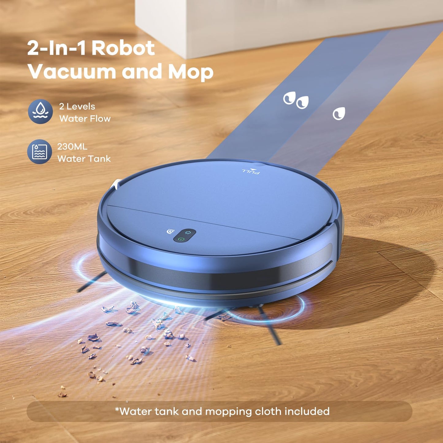 ZCWA Robot Vacuum and Mop Combo, 2 in 1 Mopping Robotic Vacuum with WiFi/App, Robotic Vacuum Cleaner, Schedule Settings, Self-Charging, Ideal for Hard Floor, Pet Hair and Low Pile Carpet