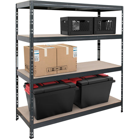 AR Shelving Heavy-Duty Garage Shelving, 4-Shelf Unit, 1000-Lb. Capacity Per Shelf, 60in.W x 24in.D x 70in.H, Model# TR18S410KGIFD9G00 AR Shelving