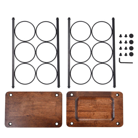ALLCENER Countertop Wine Rack, Wood Wine Bottle Holder, Perfect for Home Decor & Kitchen Storage Rack, Bar, Cellar, Cabinet, Pantry, etc (Hold 6 Bottles) ALLCENER