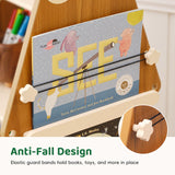 OOOK Solid Wood Rotating Bookshelf Tower 4 Tier, 360°Display Floor Standing Spinning Bookshelf Tower, Small Corner Bookcase for Small Spaces, Kids Tree Book Shelf for Kids Rooms, Classroom, Nursery OOOK