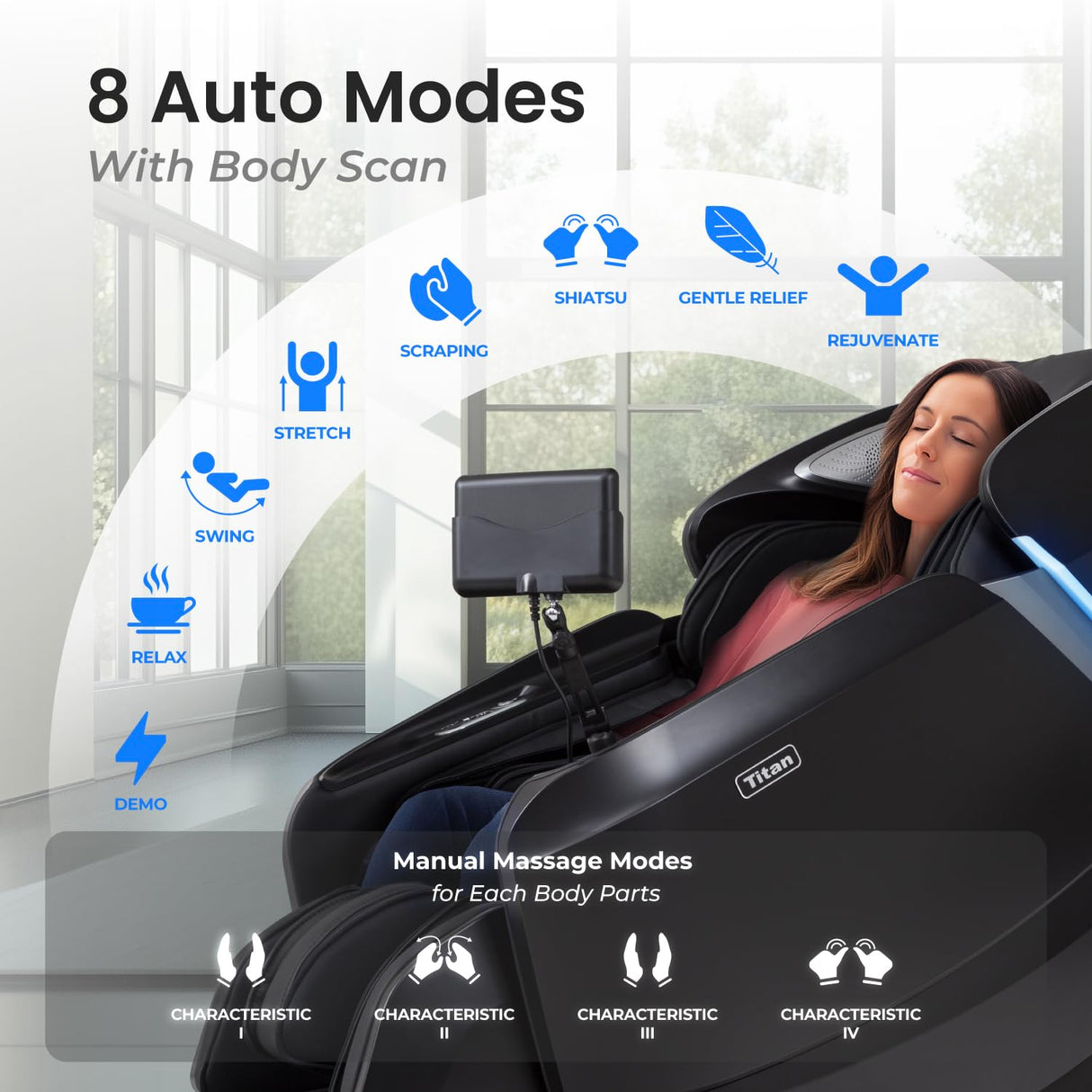 Titan Pro Vigor 4D | Taupe | Full Body Massage Chair | Zero Gravity Reclining | SL Track | Multiple Massage Techniques | Heated Roller | Space Saving | Foot & Calf Massage Titan