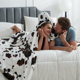 Cozy Bliss Cow Print Throw Blanket Non Shedding MilkyPlush™ Fleece 330GSM Thick Blankets Western Room Decor Super Soft Warm for Adults Kids Girl Gifts Bedroom Couch Sofa Travel Black Brown 50"x60" Cozy Bliss