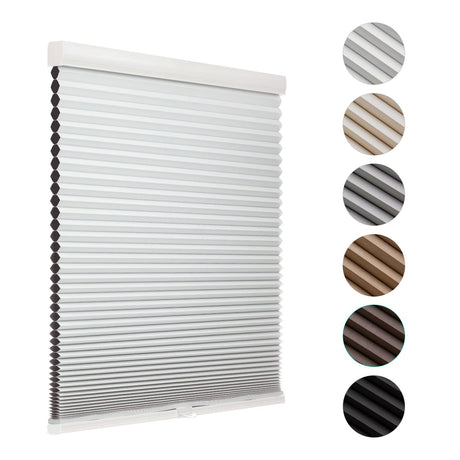 MYshade Blackout Cordless Cellular Shades Honeycomb Shade for Indoor Windows Room Darkening Blinds for Home Office Pull Down Window Shades Easy to Install 35 inch Wide, H72 White Pleated Shade MYshade