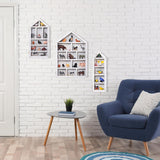 DoubleFill Set of 3 Shadow Cubby Boxes Wooden Display Shelf 10 x 15 Inch Large Wall Mounted Display Storage Shelves for Mini Figures Curio Trinket Medals Crafts Collections(Antique White,House Shape) DoubleFill