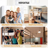 UOCFYK Queen Over Queen Bunk Bed, Heavy Duty Bunk Bedframe with Convertible 2 Beds & Ladder & Safety Rails for Condominiums, Dorm, Bedroom, Space Saving Design, No Box Spring Needed, Black UOCFYK