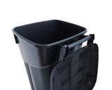 United Solutions 32 Gallon Wheeled Outdoor Garbage Can with Attached Snap Lock Lid and Heavy-Duty Handles, Black, Heavy-Duty Construction, Perfect Backyard, Deck, or Garage Trash Can, 2 Pack United Solutions