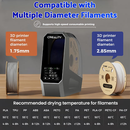 Creality Official Space Pi Filament Dryer, 3D Printer Filament Dryer Box with 3.7" Touchscreen and PTC 360° Heating, One-Key Setting for 1.75/2.85mm PLA PETG ABS TPU Nylon (Single Roll) - WoodArtSupply