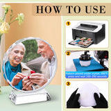 Qunclay 6 Pcs Sublimation Blanks Crystal Sublimation Canvas Blanks Decorative Heat Transfer Photo Frame Crystal Picture Frame for DIY Custom Tabletop Supplies (Round,4 x 4 in) Qunclay