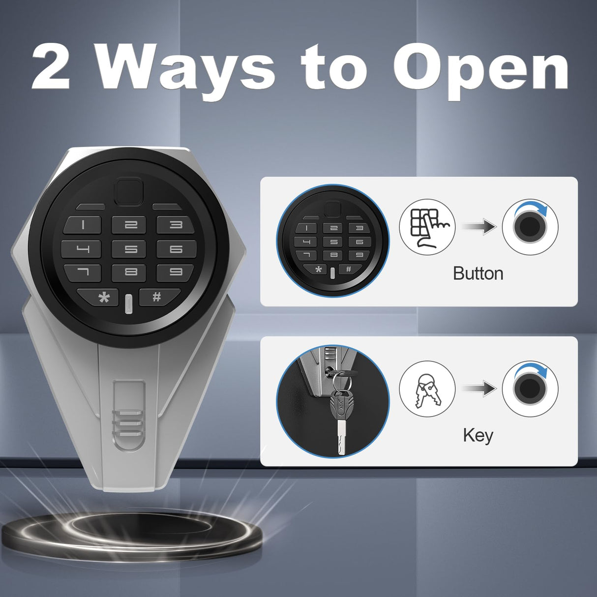 Marcree Gun Safe with Drawer, Rifle Safes for Home, Rifle Cabinet with Alarm System,Metal Gun Cabinets for Rifles and Pistols, Long Gun Safe with Two Movable Gun Racks, Digital Lock Marcree