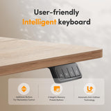 Cubiker Standing Desk, Stand up Height Adjustable Home Office Electric Desk, 55 x 24 Inch Sit Stand Desk with Splice Board, Maple Desktop Cubiker