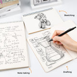 Four Candies 4PCS Metal Mechanical Pencils Set with Case, 0.5mm & 0.7 mm Artist Pencil with 8 Tubes (480PCS) HB Lead Refills, 3 Erasers,9 Eraser Refills For Writing Drafting, Drawing, Black&Silver Four Candies