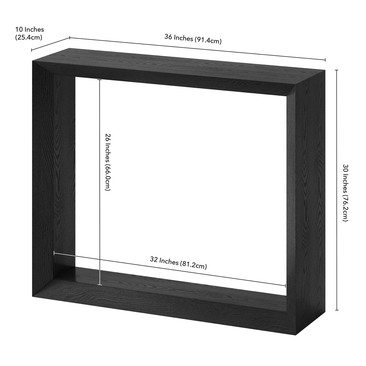 Henn&Hart 36" Wide Rectangular Console Table in Natural Black, for Home, Living Room, Bedroom, Entertainment Room, Office Henn&Hart