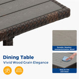 Wisteria Lane 7 Pieces Patio Furniture Set Outdoor Furniture Sectional, High Back Outdoor Patio Dining Table Set, Wicker Patio Conversation Set with Cushions for Balcony Lawn and Garden, Blue Wisteria Lane