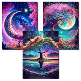 Axquilon 3 Pack Tree of Life Diamond Art Kits for Adults - Diamond Painting Kits for Adults Beginner, DIY 5D Full Drill Gem Art for Home Wall Decor 12x16 inch Axquilon