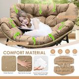 RADIATA Rocking Egg Chair with Thicken Cushion, Indoor Outdoor Oversized Rocker Lounge Chair, Water Resistant Cushion Cover, Metal Frame 450 lbs Weight Capacity, for Patio, Porch, Garden, Bedroom RADIATA