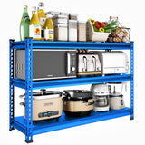 SDXYSTCE 48" W Garage Shelving Heavy Duty, 1500LBS Loads Adjustable Garage Storage Shelves, 3-Tier Metal Shelving Units and Storage Racks, Industrial Utility Shelf,48" Wx18 Dx39 H, Blue SDXYSTCE