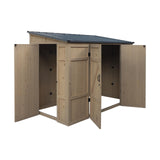 MUPATER 8×4 FT Wooden Storage Shed for Outdoor, Lean-to Shed Kit with Thickened Galvanized Steel Panels, Double Wide Door & Extra Side Door, Wooden Tools Shed with Air Vents for Patio Garden MUPATER