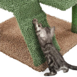 Yaheetech Cactus Cat Tree, 54.5in Tower w/Ramp, Animal-Ear Shaped Perch, Scratching Posts, Platform & Hanging Ball, Multi-Level Condo for Indoor Kittens, Green/Brown Yaheetech