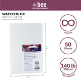 Bee Paper 6" x 9" Watercolor Paper Pack, 140lb, 50 Sheets Bee Paper Company