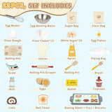 Lehoo Castle Wooden Play Food Set for Kids, Play Kitchen Accessories, Pretend Baking Playset, Cupcakes and Cookie Maker Toys, Preschool Cooking Toys for Toddlers Boys Girls Ages 3+ Lehoo Castle