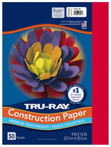 PACON - 103031 Pacon Tru-Ray Heavyweight Construction Paper, Festive Red, 9" x 12", 50 Sheets - 103431 Tru-Ray