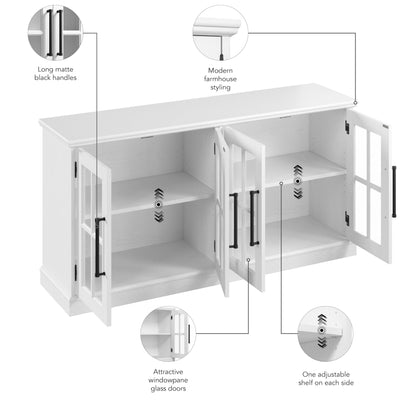 Bush Furniture Westbrook 60W TV Stand for 75 Inch TV in White Ash | Living Room Entertainment Center with Storage