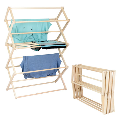 Pennsylvania Woodworks Clothes Drying Rack: Solid Maple Hard Wood Laundry Rack for Sweaters, Blouses, Lingerie & More, Durable Folding Drying Rack, Made in USA, No Assembly Needed, Large Pennsylvania Woodworks
