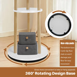 LIWSHWZ Solid Wood Coat Rack,Rotary Coat Rack Freestanding with 3 Shelves and 9 Hooks,Sturdy and Easy to Assemble Coat Tree for Entryway, Bedroom, Coats, Bags(Natural) LIWSHWZ