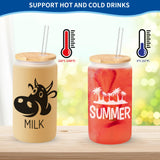 MAFYE Sublimation Glass Blanks With Bamboo Lid, 16OZ Frosted Sublimation Beer Can Glass with Glass Straws Gift Box Mason Jar Cups Mug Travel Tumbler for Beer, Juice, Soda, Iced Coffee, Drinks(8 PACK) MAFYE
