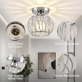 ZtuoYong Crystal Ceiling Light, Crystal Semi Flush Mount Ceiling Light Silver Crystal Chandelier for Kitchen Hallway Entrance Balcony Dining Rooms Living Rooms Bar Farmhouse … ZtuoYong