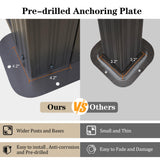 SHPAI 12x14FT Wall Mounted Sunroom, Outdoor Permanent Lean-to Solarium with Detachable Polycarbonate Roof, 2 Lockable Sliding Doors, Aluminum Gazebo Against The Wall Sun Room for Garden Patio Deck SHPAI