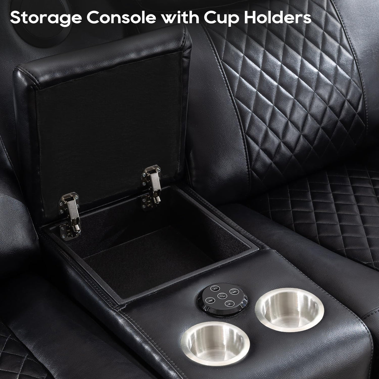 Power Recliner Sofa Set 3 Piece with Bass Speakers for Living Room,Faux Leather 3 Seater Reclining Couch with Wireless Charger and Loveseat Theater Seating,Electric Recliner Chair with LED Light,Black Comfort Stretch