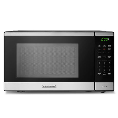 BLACK+DECKER Countertop Microwave Oven 0.9 Cu Ft, 6 Auto Menus, Child Lock, Memory Function, 10 Power Levels, Easy One-Touch Start, Digital Panel, 900W BLACK+DECKER