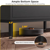 Hasuit 6 Drawers Double Dresser with Shelves, Large Wooden Storage Tower Organizer, Wide Chest of Drawers, Black Dresser for Bedroom, Living Room, Hasuit