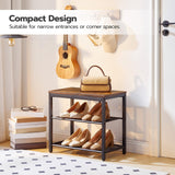 HOOBRO Shoe Bench, 3-Tier Shoe Rack, Industrial Shoe Organizer Storage Bench, 19.7 inches Entry Bench with Mesh Shelves, for Entryway, Living Room, Hallway, Easy Assembly, Rustic Brown BF50HX01 HOOBRO