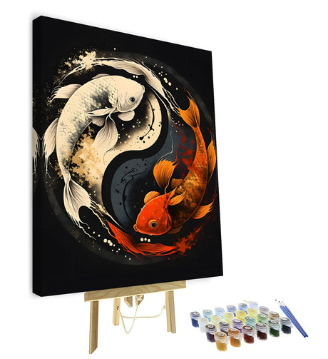 TUMOVO Paint by Numbers for Adults Beginner, Yin Yang Symbol with Koi Fish Paint by Numbers Paint by Number Kits DIY Painting Kits Paint by Numbers Framed, 16 x20 Inch, ZY03-PBN TUMOVO