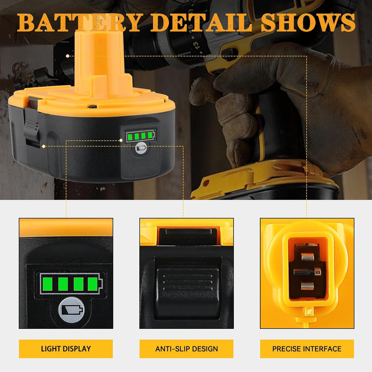 Xmenany 2Pack 6.0Ah Lithium ion DC9096 Battery Replacement for Dewalt 18V Battery XRP DC9098 DC9099 DE9096 DE9095 DW9096 DW9098 DW9095 DC9182 Xmenany