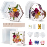 LET'S RESIN 8Pcs Resin Molds Silicone,Deep Epoxy Resin Molds for Flower Bouquet Preservation,Large Silicone Molds for Resin Casting Craft Including Square Hexagon Heart Resin Mold LET'S RESIN