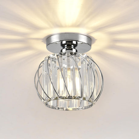 ZtuoYong Crystal Ceiling Light, Crystal Semi Flush Mount Ceiling Light Silver Crystal Chandelier for Kitchen Hallway Entrance Balcony Dining Rooms Living Rooms Bar Farmhouse … ZtuoYong