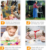 Axquilon 3 Packs Tarot Paint by Numbers Kit for Adults - Adult Paint by Number Kits on Canvas, Easy Adults' Paint-by-Number Kits for Gift Home Wall Decor 12x16in Axquilon