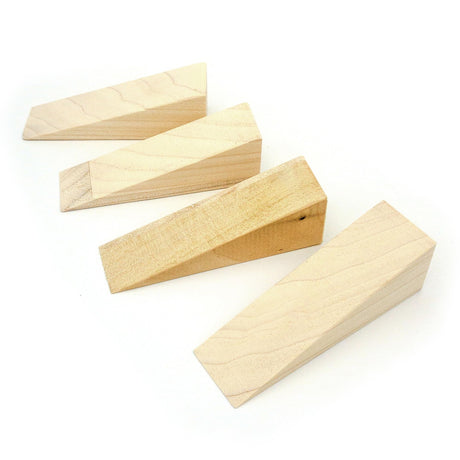 Generic Wood Door Stops - 4 Pack - Poplar Hardwood, Made in The USA, wedge4 Generic