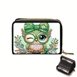 JISHSHAY Diamond Painting Credit Card Holder Owl Diamond Art Credit Card Wallet Animal Gem Art Wallet Animal Gem Painting Coin Purse Owl Mosaic Kits for Adults Billfold Embroidery Kit Billfold JISHSHAY