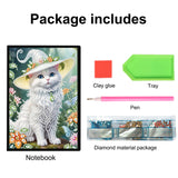 JZHYOAN Diamond Art Blank Note Book 5D Diamond Painting Notebook Kits for Adult DIY Cat Special Shape Art Dairy Travel Drawing Message Journal Sketchbook Mosaic Kit for Office Work JZHYOAN