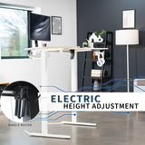 VIVO Electric Corner L-Shaped 47 x 47 in Standing Desk, Memory Height Adjustment, Light Wood Top White Frame, DESK-E1L94C VIVO