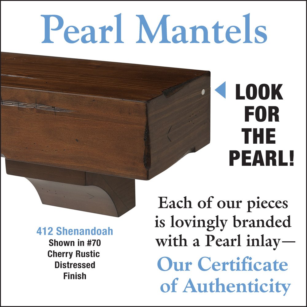 Pearl Mantels 412-60-70 Shenandoah Pine 60-Inch Fireplace Mantel Shelf, Rustic Cherry Pearl Mantels