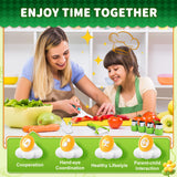 13 Pieces Montessori Kitchen Toys for Toddlers-Kids Cooking Sets Real-Toddler Toys Set for Real Cooking with Plastic Children Safe Knives Crinkle Cutter Kids Cutting Board Yeeammk